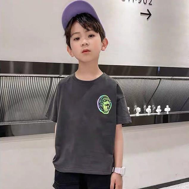 Bộ bé trai Con Xinh cotton phản quang 7 màu KINGKONG, set quần đùi áo thun trẻ em từ 5 đến 14 tuổi