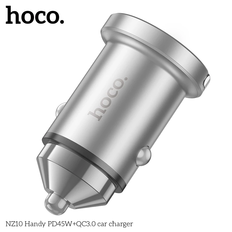 Tẩu sạc 45W 2 cổng (Type C + USB) sạc nhanh cho điện thoại Samsung/ iP/ Xiaomi Hoco NZ10 _ Hàng chính hãng