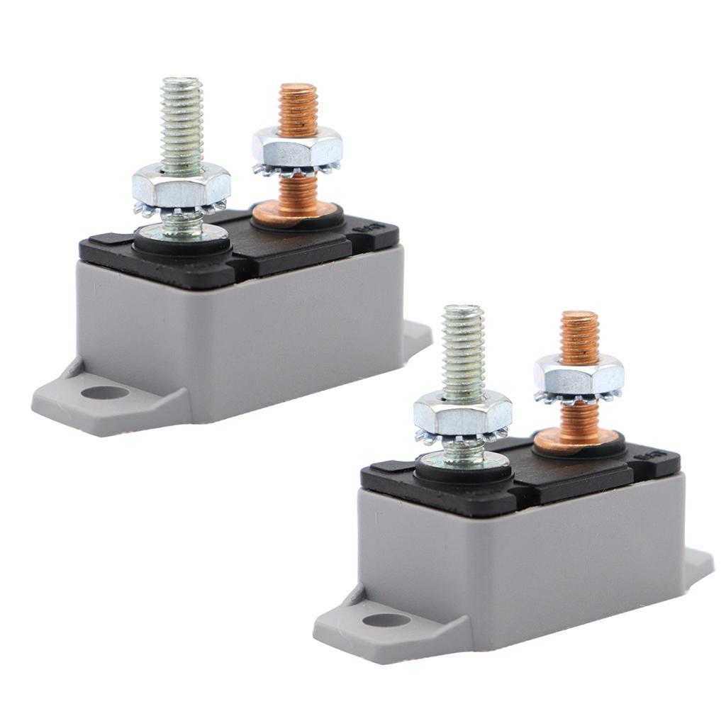 2Pcs 10A Boat  Circuit Breaker Fuse Automatic Auto-Reset 12V/24V