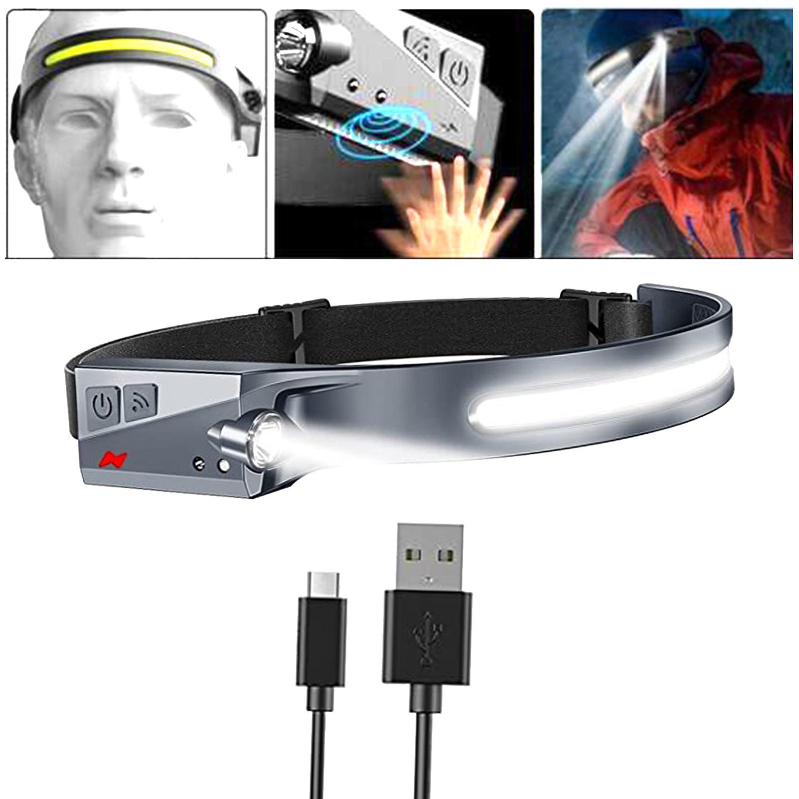 LED  Hand Sensor Silicone Flashlights Head Light for Outdoor