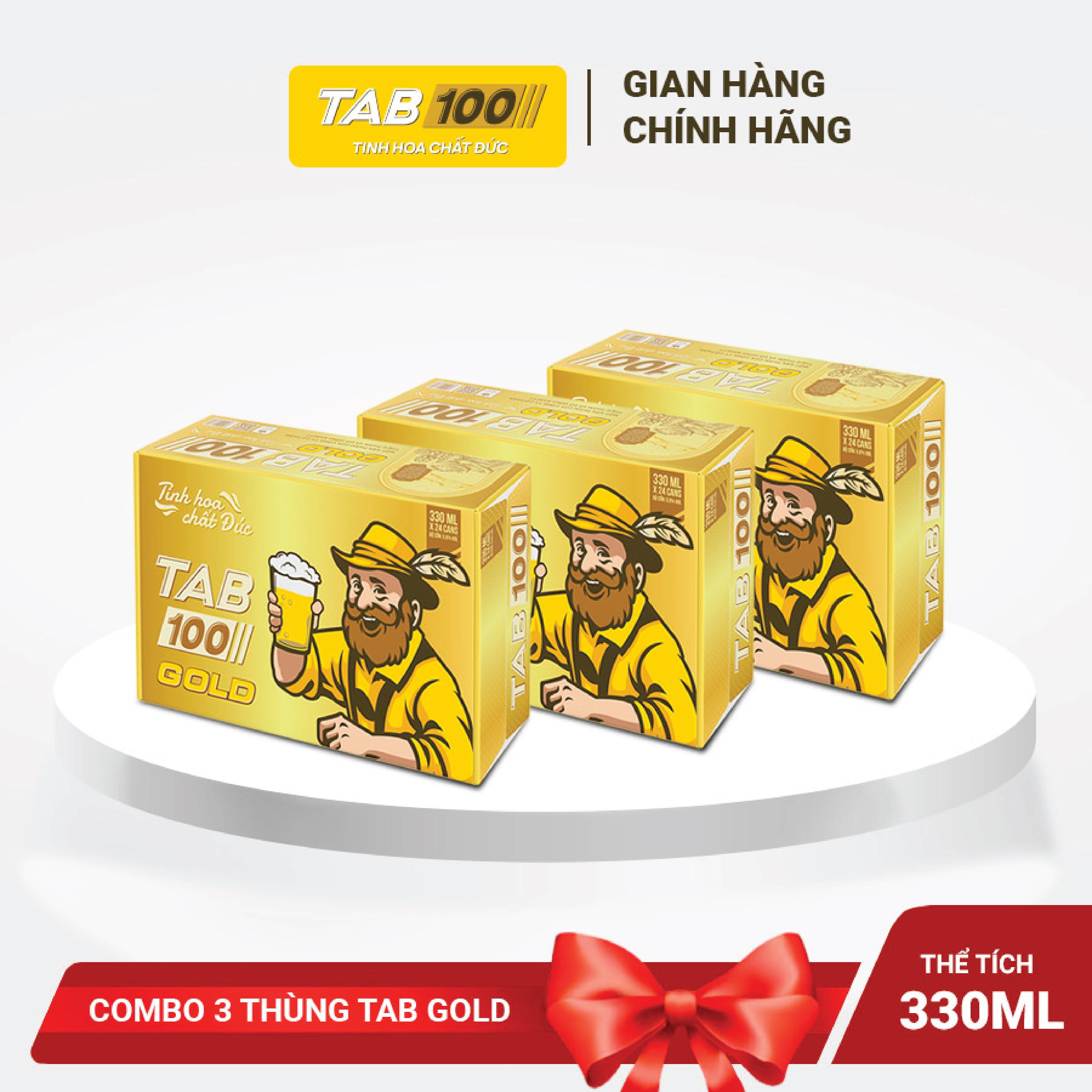 Combo 3 thùng bia TAB GOLD (24 lon 330ml)