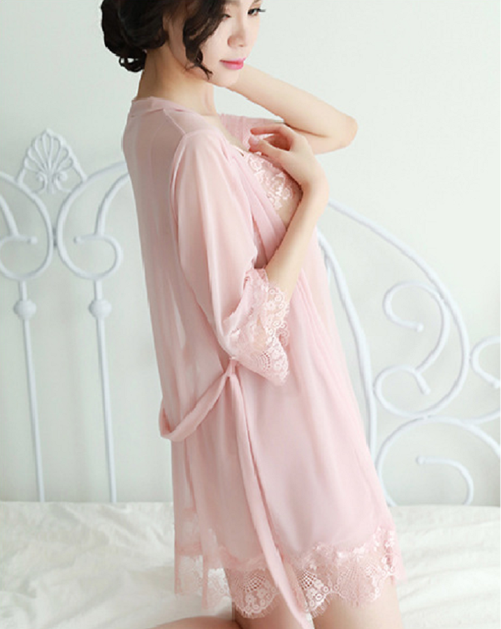 Váy ngủ, đầm ngủ sexy ren mềm kèm áo choàng cao cấp