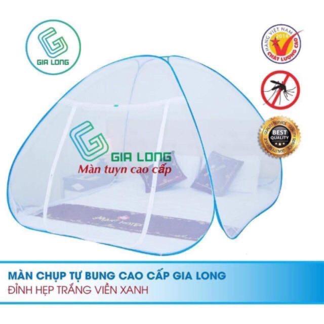 Màn chụp 1M6*2M gấp gọn chống muỗi chân diềm hoa GIA LONG HÀNG CHÍNH HÃNG