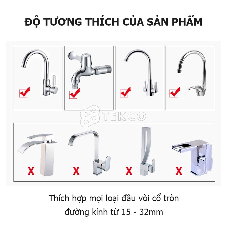 Đầu vòi lọc nước 6 tầng kèm đai siết cổ dê