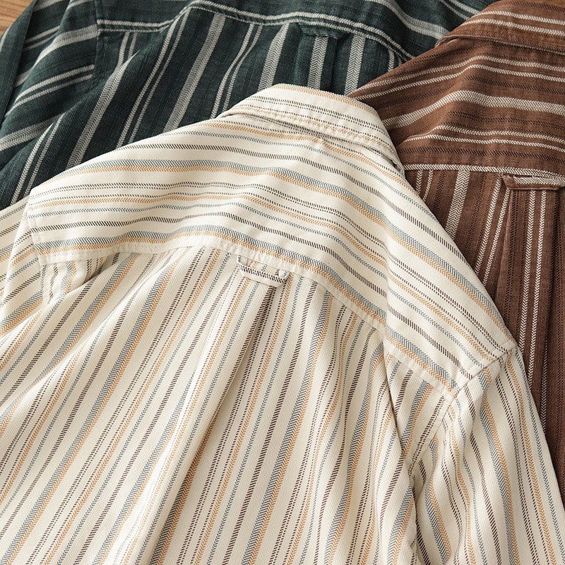 Áo sơ mi khoác ngoài form rộng unisex - Áo sơ mi nam nữ oversize sọc số 22