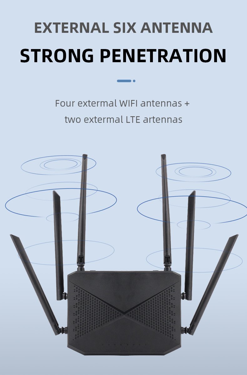 Phát wifi từ sim 4G B618 tích hợp 6 ăngten, bộ phát wifi 4G LTE  có 4 cổng WAN/LAN, 6 ăngten Siêu Khỏe - hàng chính hãng