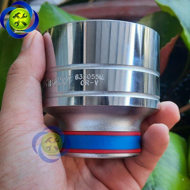 Tuýp 55mm loại 3/4 Kingtony 633055M ngắn 12 cạnh màu trắng