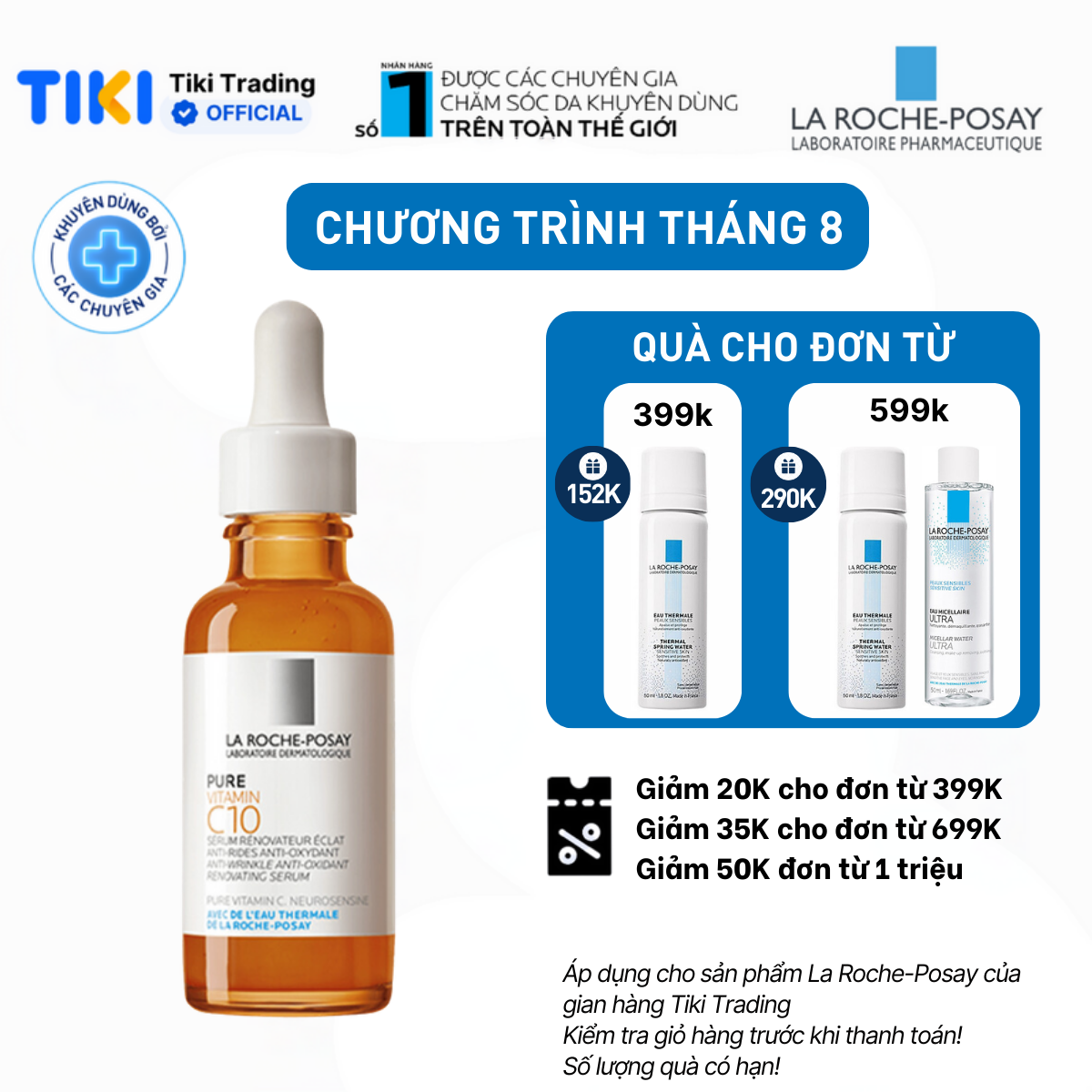 Dưỡng chất giúp cải thiện và làm sáng da La Roche-Posay Pure Vitamin C10 Serum 30ml