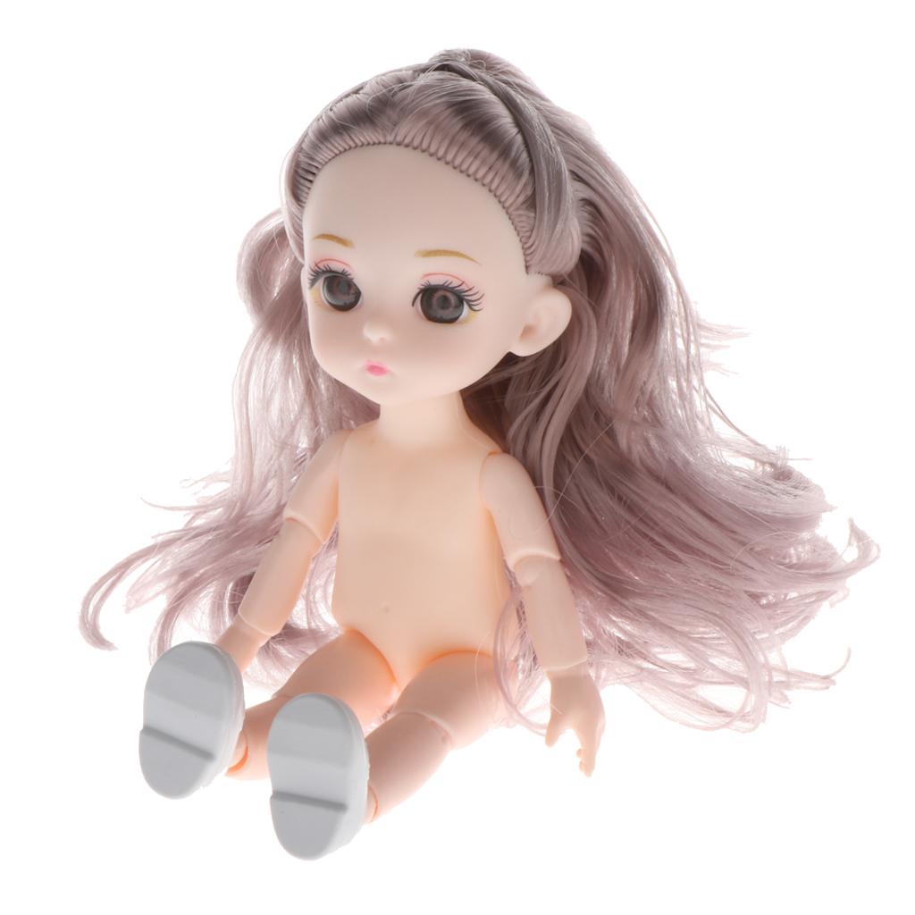 2Pcs 16cm  Doll Body DIY Parts White Skin 13 Joints Flexible Doll Toy
