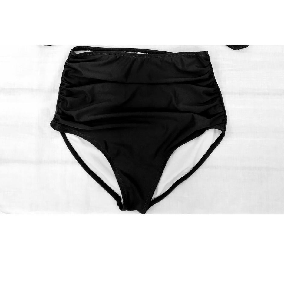 Bikini - Bộ bơi áo gọng không nơ, quần cạp cao (nhiều màu) - Che khuyết điểm và tôn dáng