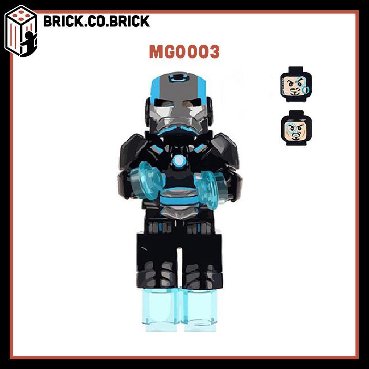 Mô hình Lắp ghép Đồ chơi minifig Siêu anh hùng Iron Man Giáp Đỏ và Đen MCU MG0003-MG0017