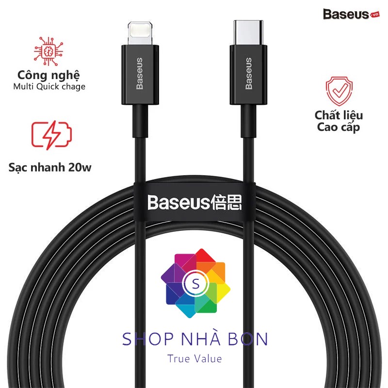 Hình ảnh Cáp sạc nhanh siêu bền IP 20W Baseus Superior Series Fast Charging Data Cable Type-C to iP PD (480Mbps)-Hỗ trợ sạc nhanh PD 20W dành cho iPhone 12 / PD 18W dành cho iP11/ iP XS Max- Hàng chính hãng