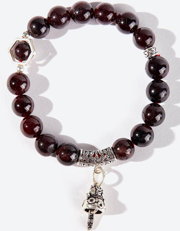 Vòng tay ngọc hồng lựu phối mèo may mắn Ngọc Quý Gemstones