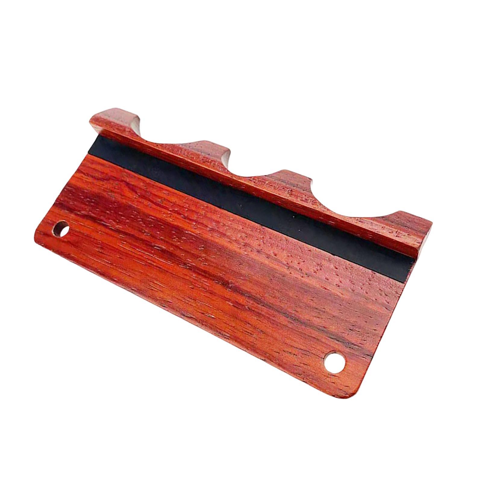 Pool Cue Holder for Table, Pool Table Cues Sticks Holder, Portable Nonslip Weighted Wooden 3 Cue Durable Snooker Rod Rack Table Clip