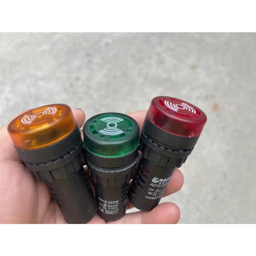 Đèn còi cảnh báo tín hiệu phi 22mm- đèn cảnh báo có còi hú 22mm AD16-22SM