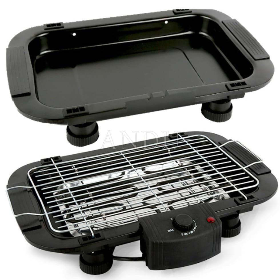 Bếp nướng điện không khói BBQ có khay đựng dầu mỡ, Bếp nướng mini tháo lắp dễ dàng, an toàn, tiện lợi