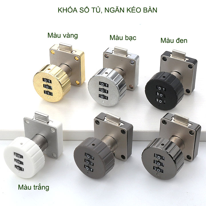 Khóa số ngăn kéo bàn, tủ, loại ABS20 dài 20mm với 3 mã số có thể thay đổi được (ABS20)