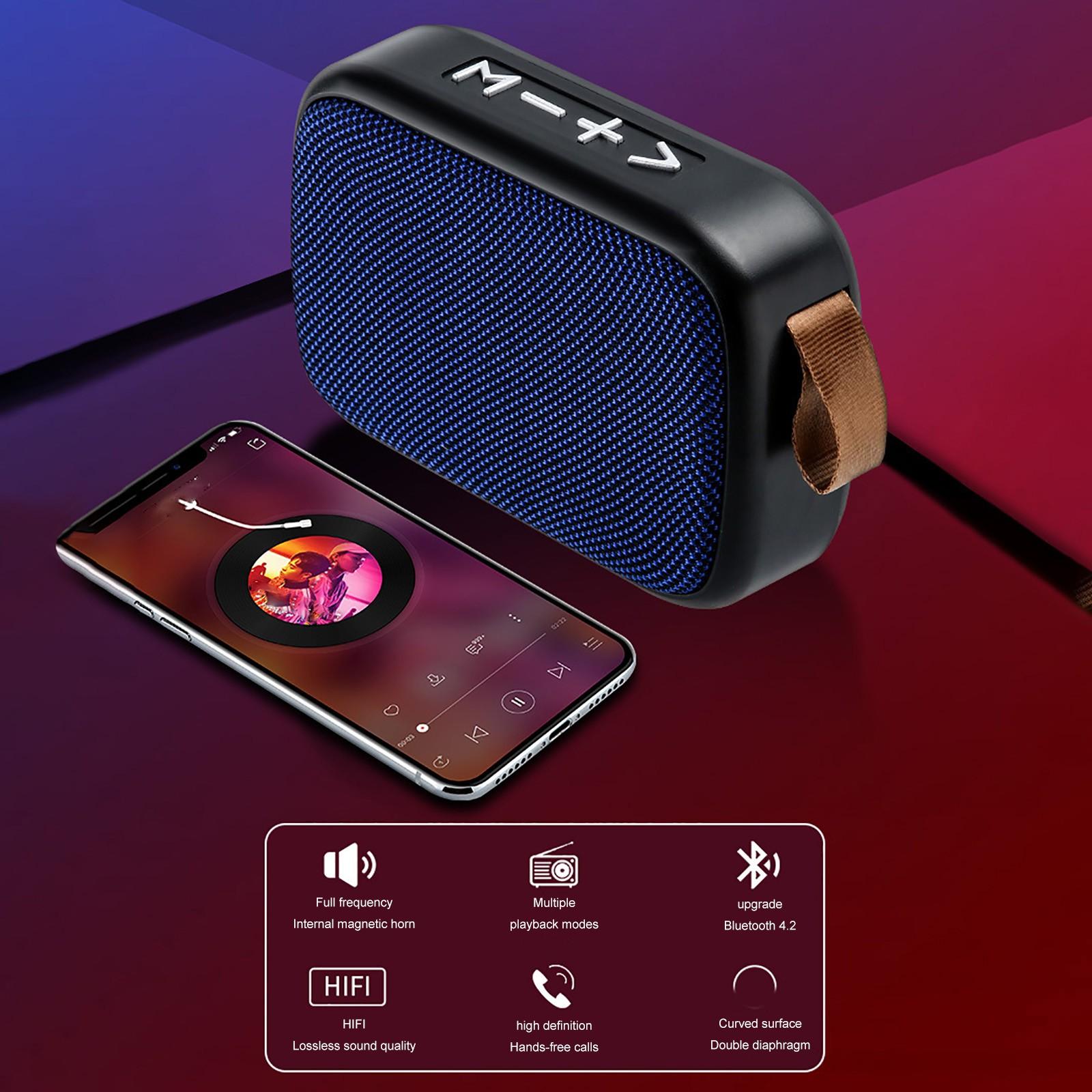 Thẻ SD FM di động âm thanh nổi dành cho điện thoại thông minh Bluetooth Loa máy tính xách tay không dây Color: Green Woofer Size/Full-Range Size: One Size