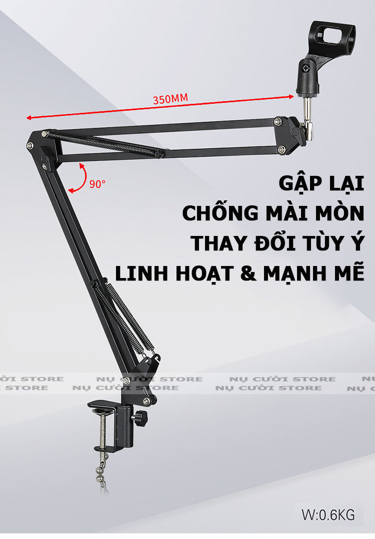 Giá Đỡ Micro Kẹp Cạnh Bàn; Xoay Chỉnh Linh Hoạt - Hàng Nhập Khẩu