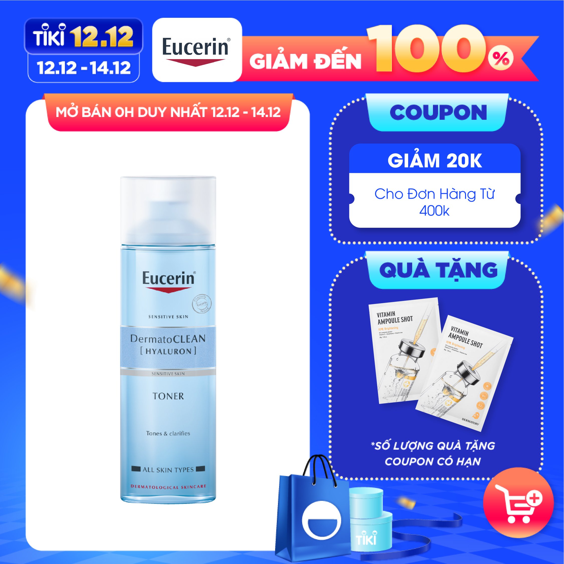 Nước Hoa Hồng Da Nhạy Cảm Eucerin Dermato Clean (200ml)