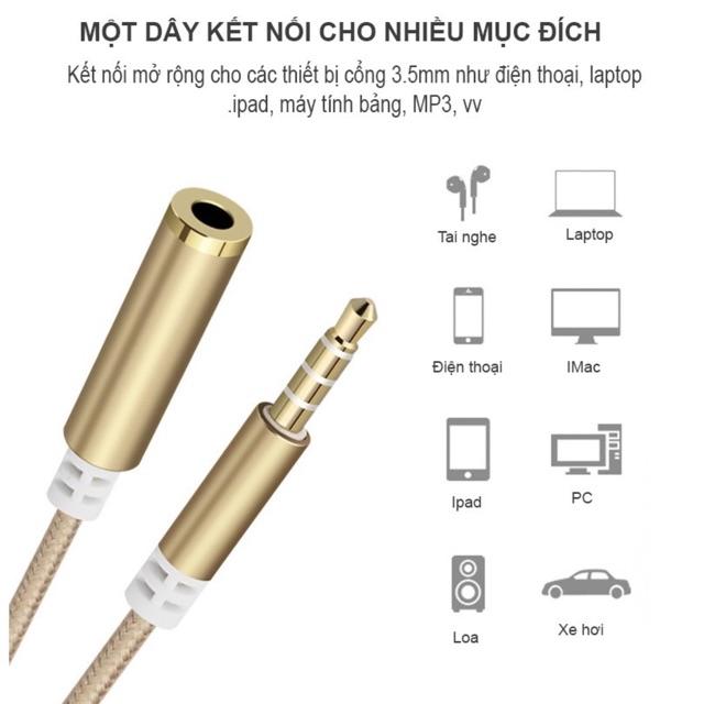 Dây nối dài 3m tai nghe thiết bị âm thanh loại  4 khấc