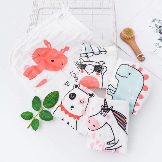 Sét 5 khăn mặt xô 6 lớp cao cấp