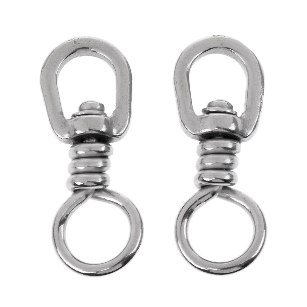 2Pcs Heavy Duty Fishing Swivels Solid Rings Hook Lures Connectors Tackle 5#