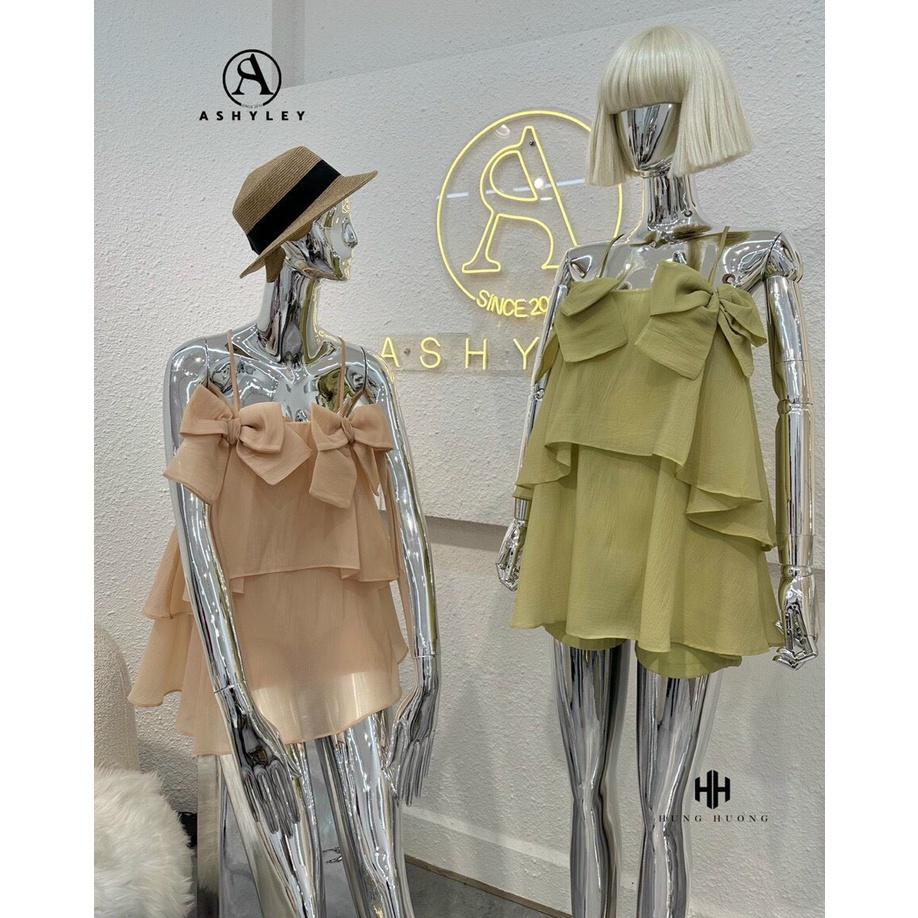SET BỘ ĐI CHƠI, SET 2 MÓN ÁO VOAN 2 DÂY 2 TẦNG ĐÍNH NƠ PHỐI CHÂN VÁY CỰC KUTE