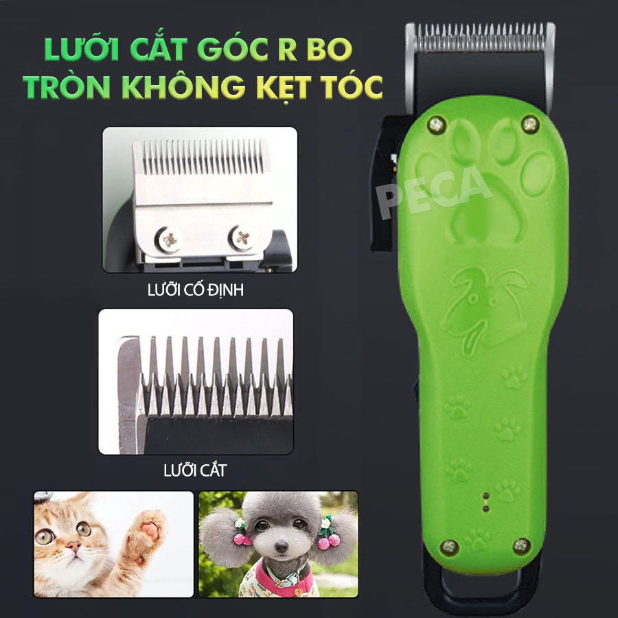 Tông đơ cắt tỉa lông thú cưng Kemei KM-CW10 điều chỉnh 2 mức tốc độ công suất mạnh 8W sạc nhanh USB chuyên nghiệp phù hợp cắt lông chó, mèo