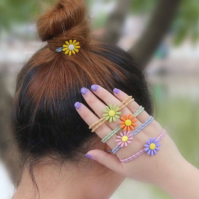 Dây cột tóc, dây buộc tóc xinh xắn, cột tóc nữ hình hoa cúc nhiều màu lựa chọn