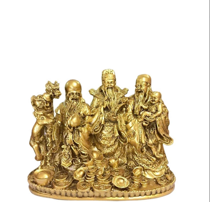 Tượng Phước Lộc Thọ chùm CTT6 26.7 x 12 x 21.5cm Tundo mạ vàng hoặc màu xanh lựa chọn