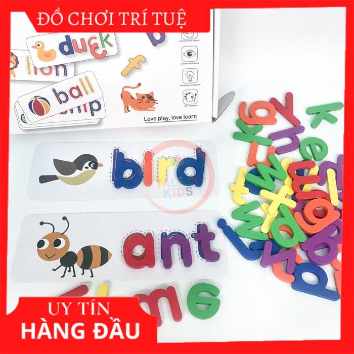 Bộ trò chơi ghép chữ cái bằng gỗ giúp bé học đánh vần tiếng anh