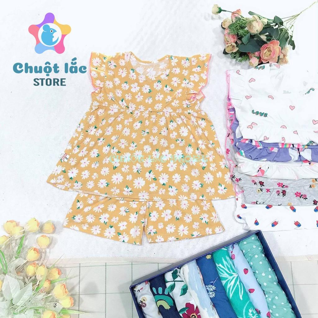 Combo 2 bộ quần áo bé gái cotton xuất dư kiểu babydoll cho bé từ 8kg đến 18kg( màu ngẫu nhiên)