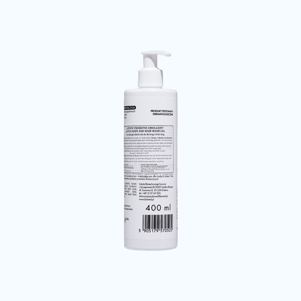 Gel tắm gội Latopic Body and Hair Wash làm sạch nhẹ nhàng, giữ ẩm và tái tạo da (400ml)