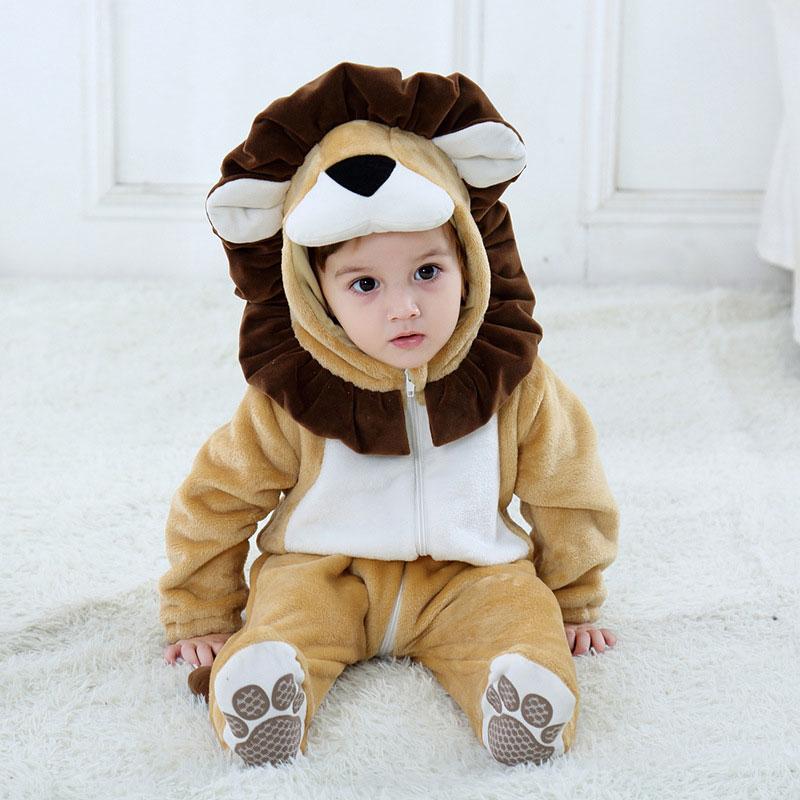 Bé Sư Tử Onesie Động Vật Trang Phục Cho Bé Trai Bé Gái Dài Tay Áo Liền Quần Ngộ Nghĩnh Dễ Thương Ấm Quần Áo Trẻ Em Kid 0-3 năm Trẻ Sơ Sinh Kigurumis