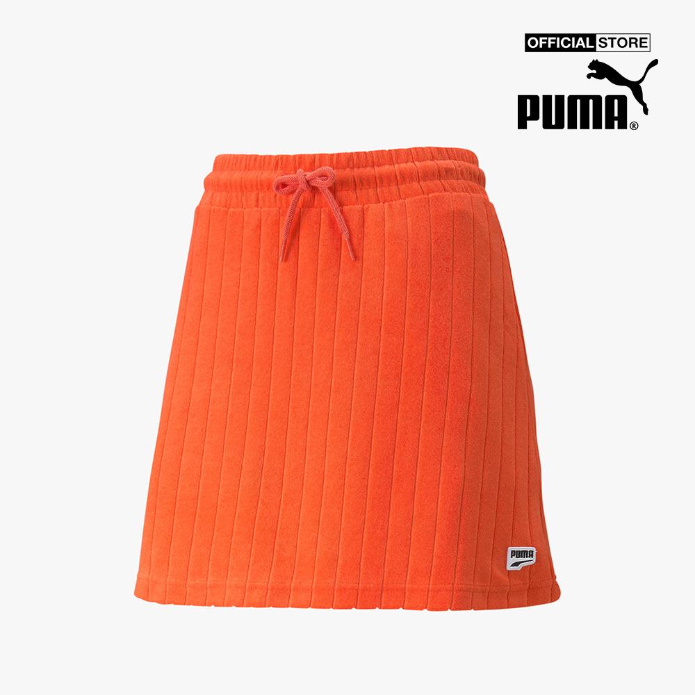 PUMA - Chân váy mini thể thao lưng thun Downtown Towelling 533592