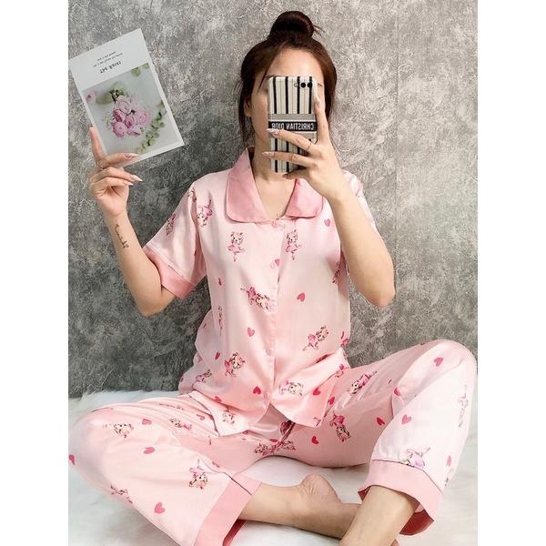 BỘ MẶC NHÀ PIJAMA LỤA SATIN CAO CẤP