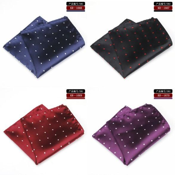 Khăn cài áo vest cho nam _Pocket square họa tiết chấm bi