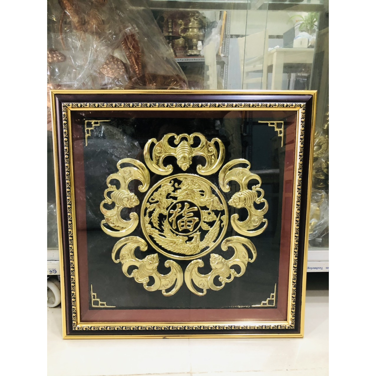 Tranh Ngũ Phúc Lâm Môn ,chiêu tài lộc,bình an cao 60cm