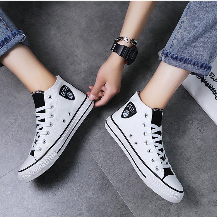 Giày nam, giày vải nam cổ cao, giày sneaker phong cách Hàn Quốc CV35