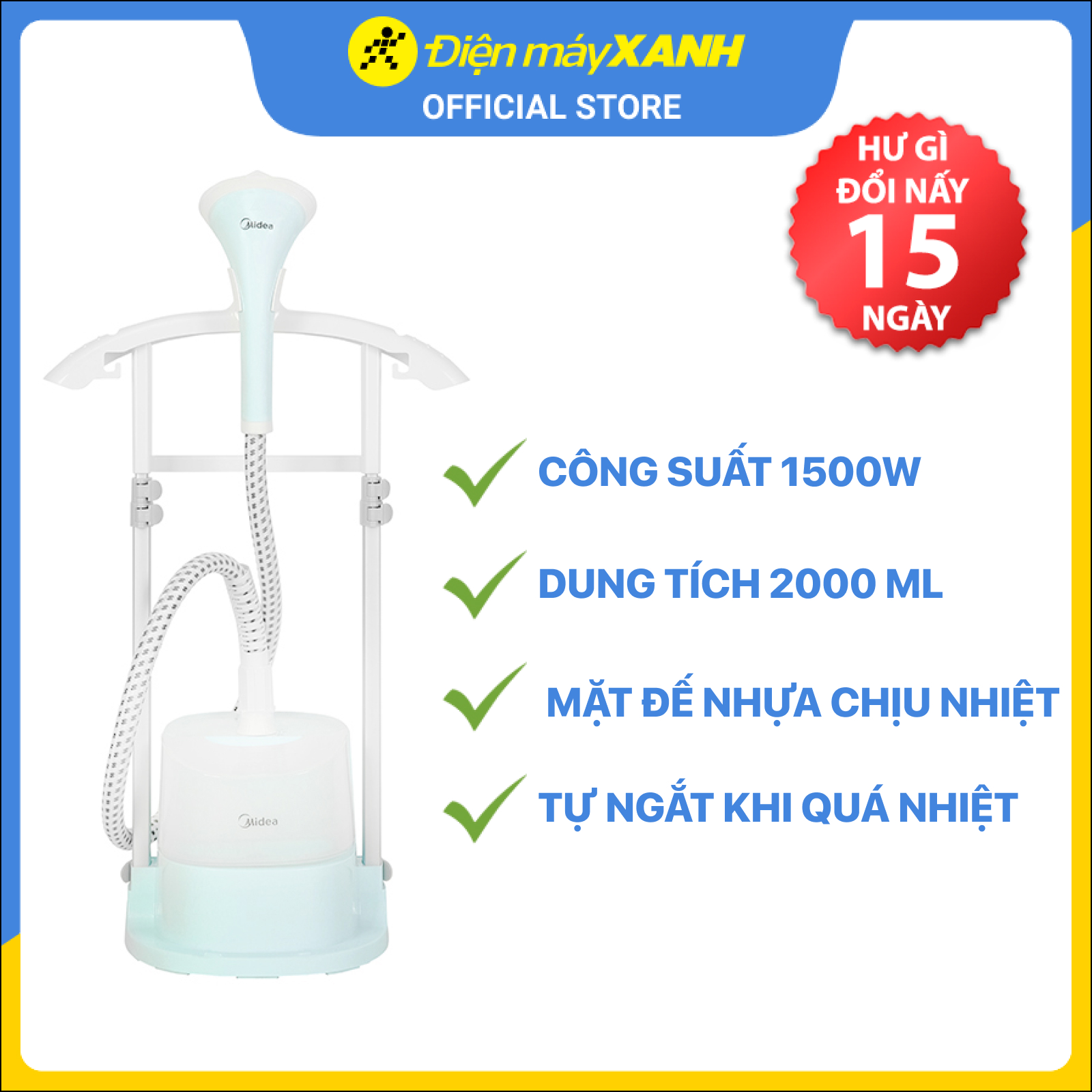 Bàn ủi hơi nước đứng Midea MHI-G20R1 - Hàng chính hãng