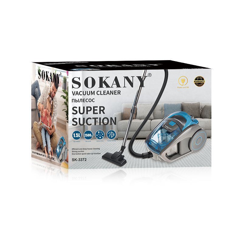 Máy hút bụi cầm tay gia đình SOKANY SK3372 công suất 2500W, dung tích 1,5L, hút mọi loại bụi trong nhà - HÀNG CHÍNH HÃNG - DELIYA