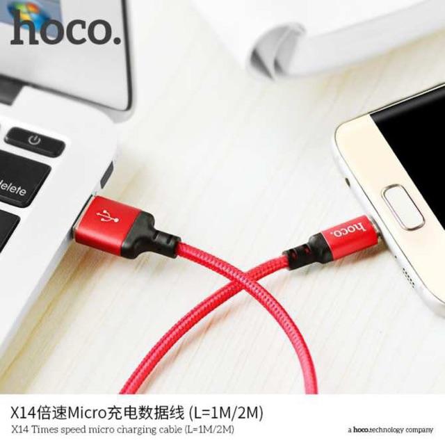 Cáp sạc dành cho iphone Hoco X14: 1m. Sạc nhanh: 5V - 2,4A.- hàng chính hãng