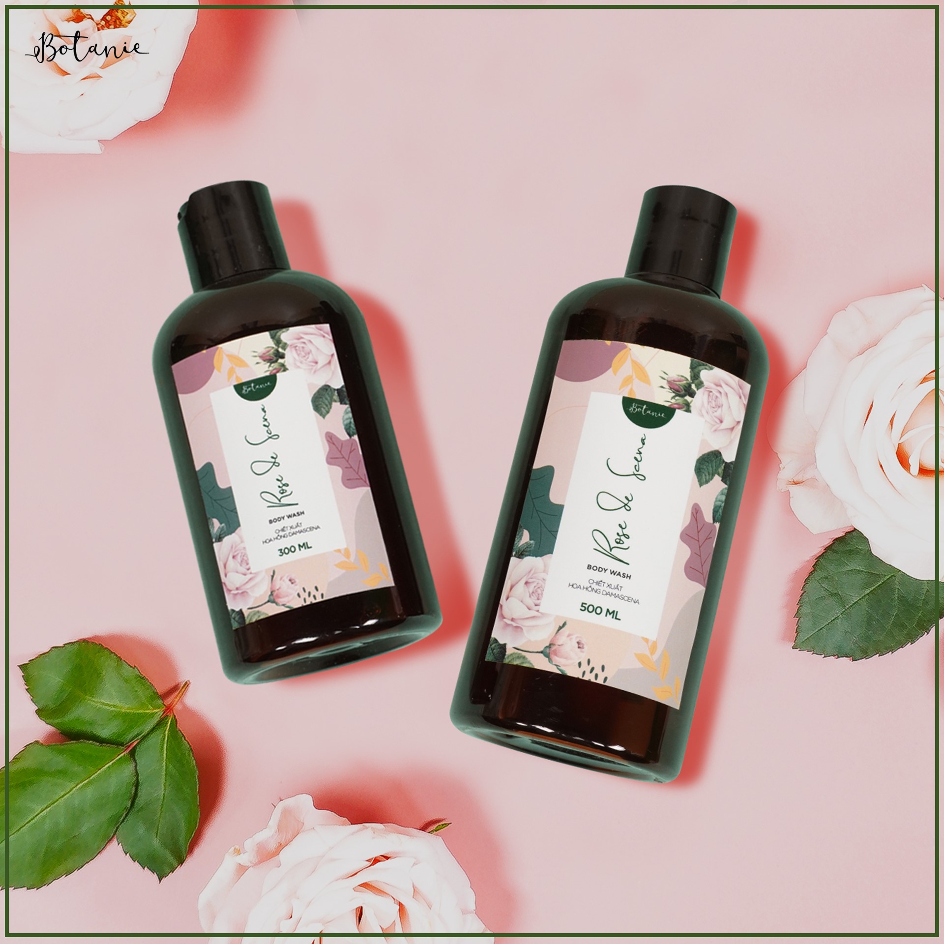 Sữa tắm cao cấp Rose de Scena 300ml - Hoa hồng Damascena - Bulgaria - Dịu nhẹ, dưỡng da mịn màng