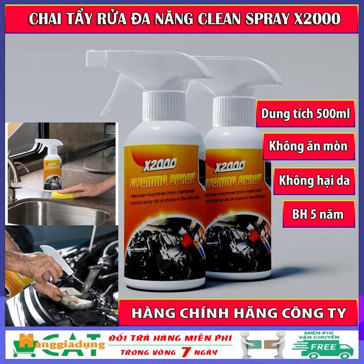 Chai xịt tẩy rửa nhà bếp đa năng siêu sạch Clean Spray X2000, nước tẩy rửa đánh bay mọi vết bẩn cứng đầu
