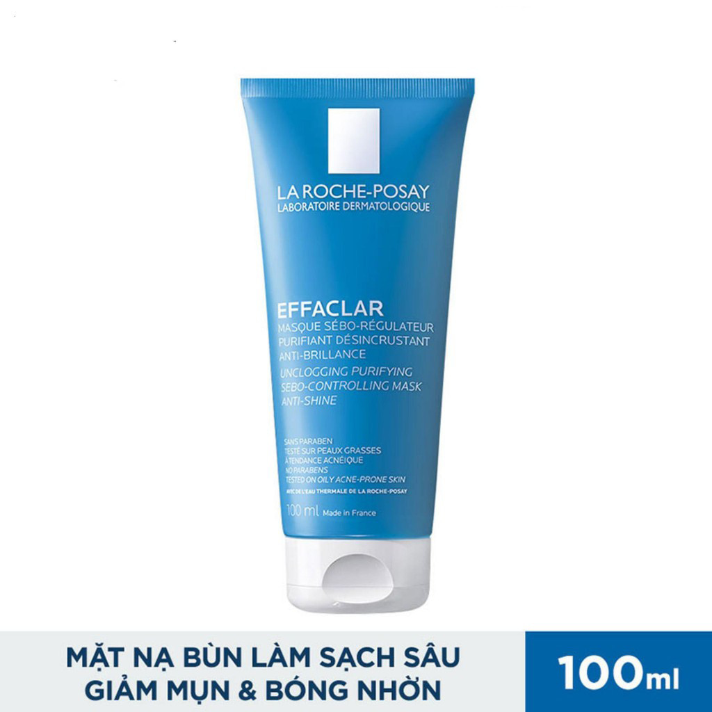 Mặt Nạ Bùn Giúp Làm Sạch Sâu Giảm Mụn Và Giảm Bóng Nhờn Trên Da La Roche-Posay Effaclar Sebo-Controlling Mask 100ml