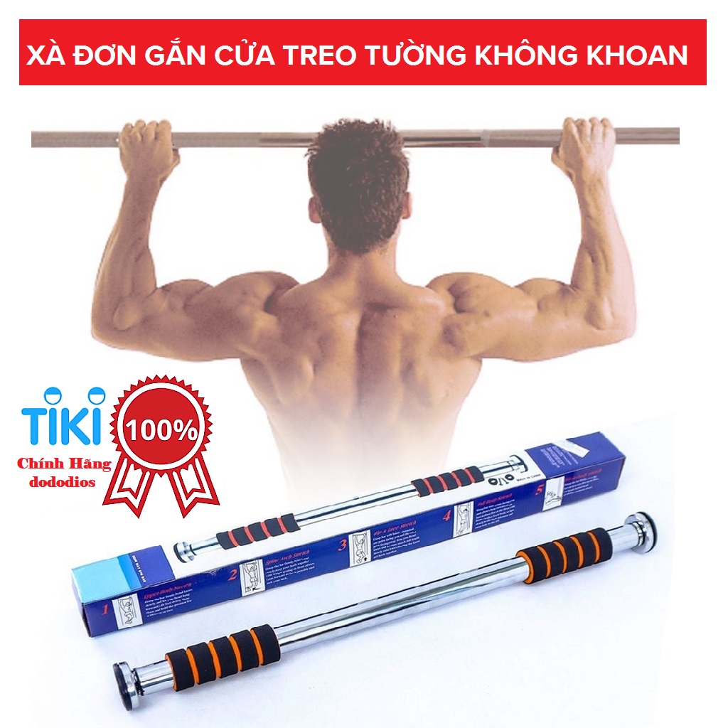 Xà Đơn Treo Tường Gắn Cửa Đa Năng Độ Dài Tùy Chỉnh Giúp Bạn Tập Gym, Tập Cơ Bụng, Cơ Vai, Cơ Xô 60-120Cm - Chính Hãng dododios (Màu Ngẫu Nhiên)