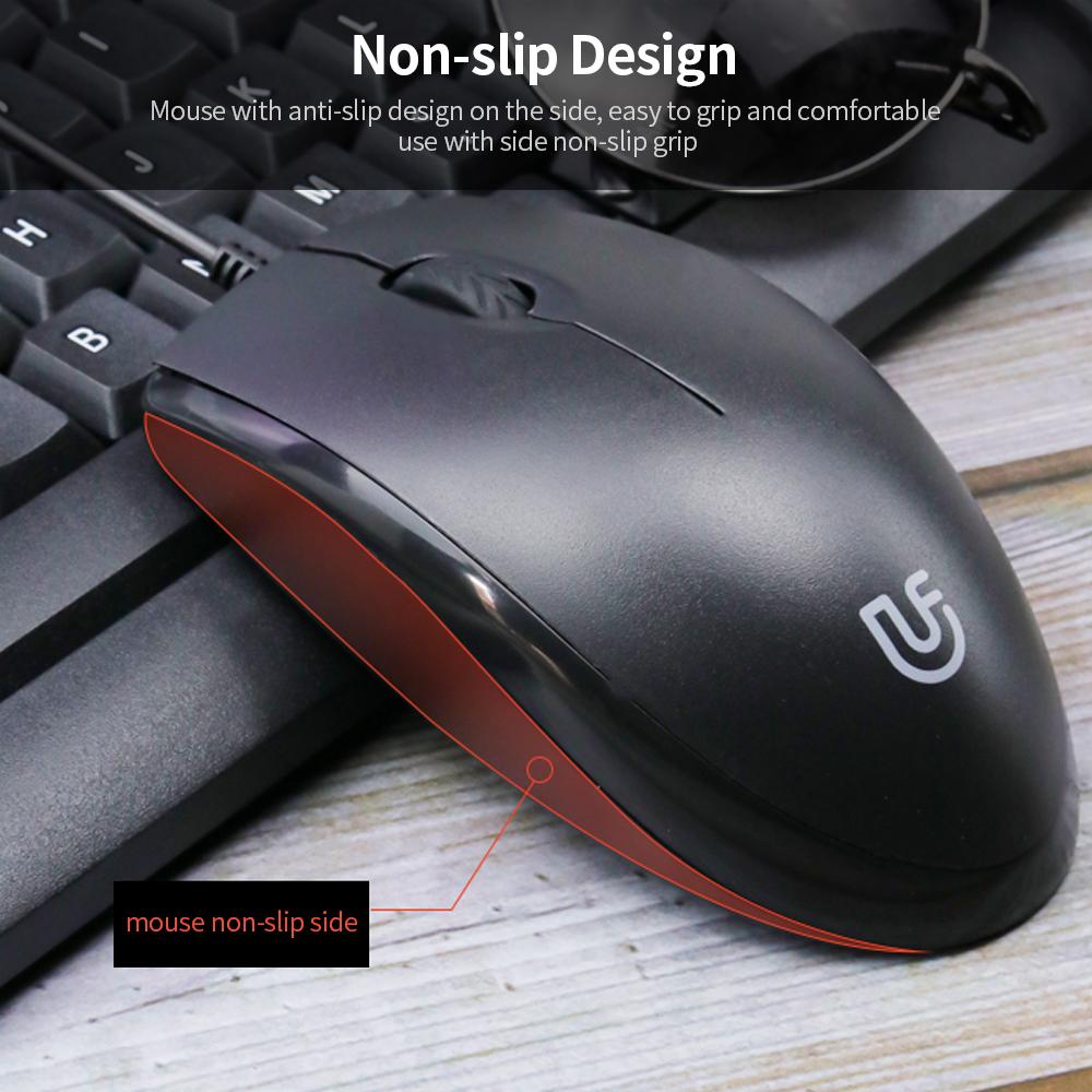 Chuột và Bàn phím U-766 Combo 106 Phím Decibel chống bắn tung tóe + Chuột có dây USB 1200DPI