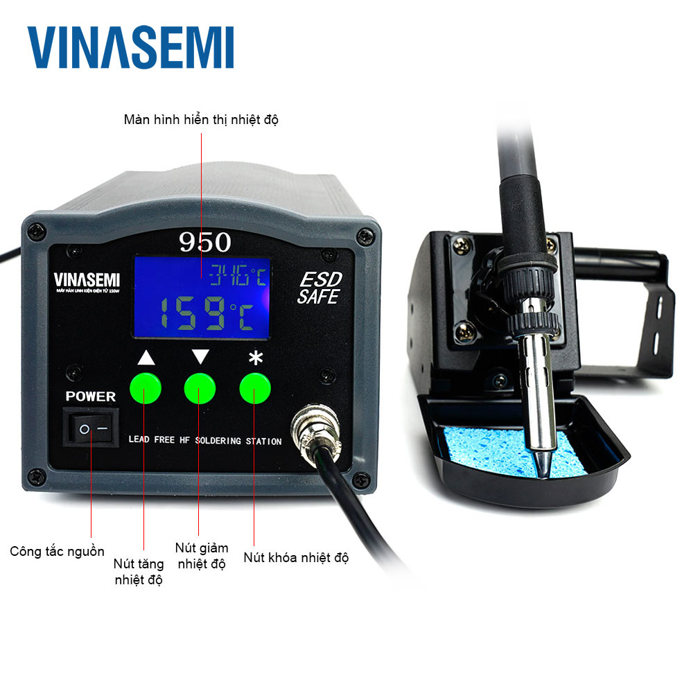 Vinasemi 950 Máy Hàn Trạm Điều Chỉnh Nhiệt Độ 150W