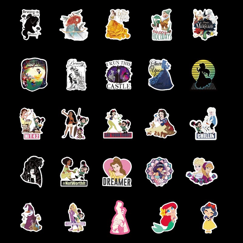 Sticker 100 miếng hình dán Princess - hàng nhập khẩu